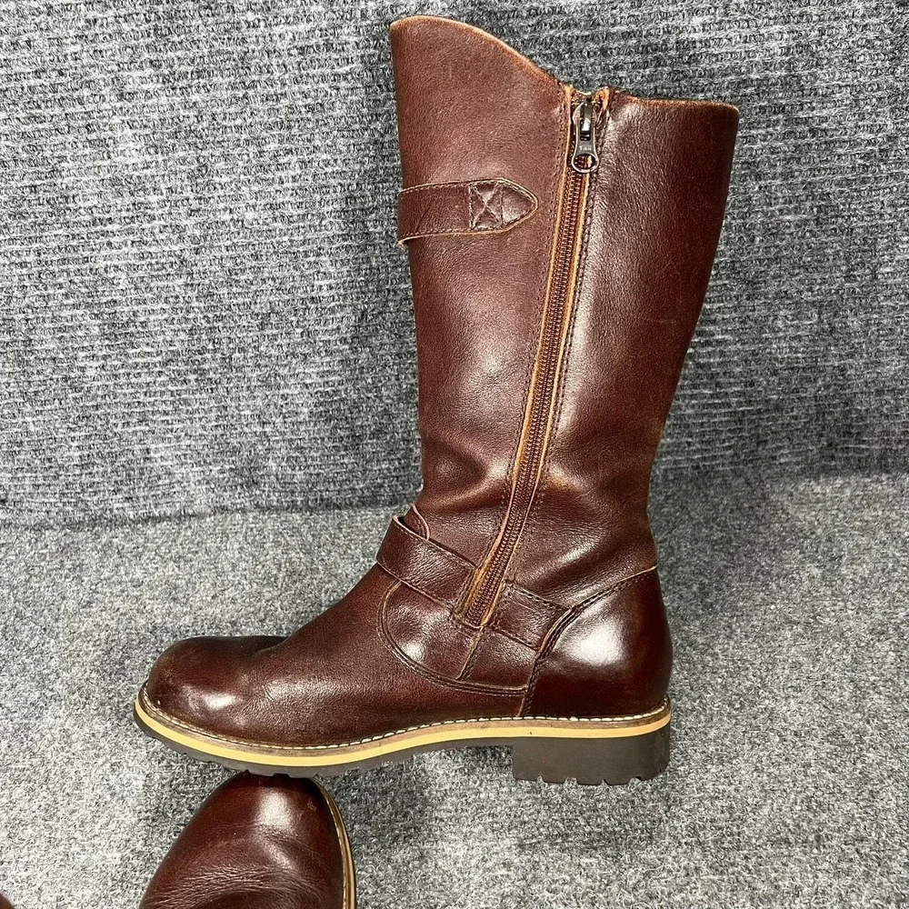 Patagonia Boots Womens Size 6.5 37.5 Brown Leather Buckle‎ Mid Calf Thatcher